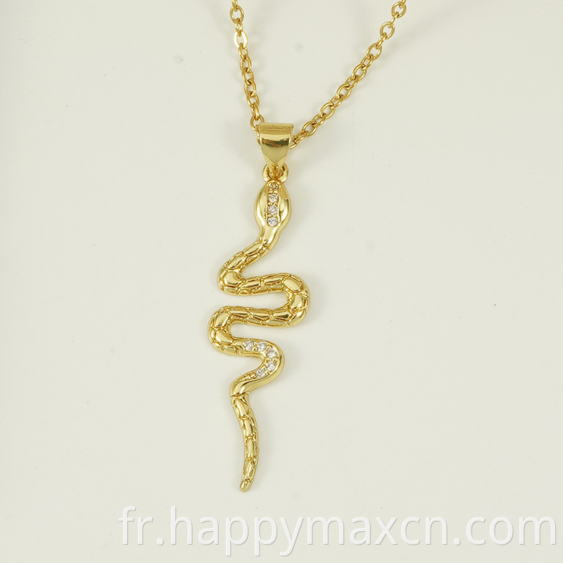 Grossais en gros Hip Hop Gold Cobra Snake Pendant Collier Snake Bendy